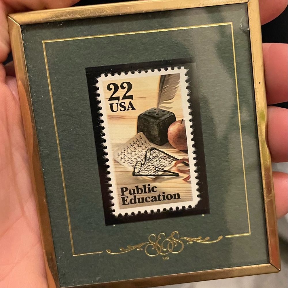 Public education 22 stamp in frame